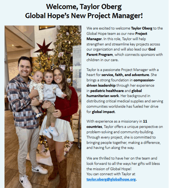 Taylor Oberg Announcement